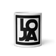 Lion Of Judah Apparel Black Logo Design White glossy mug