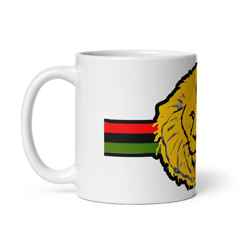 Lion Design White glossy mug