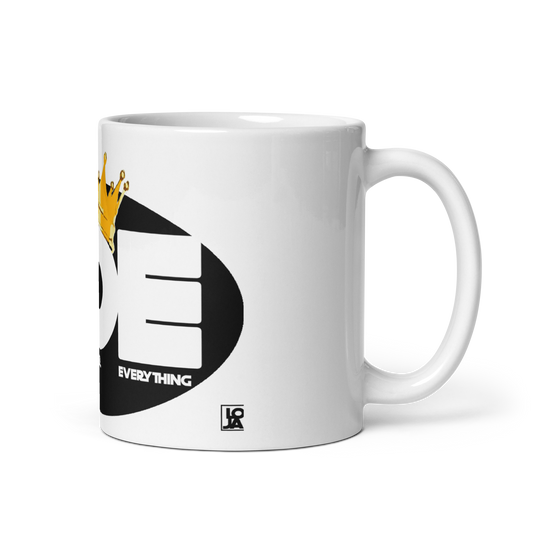God Over Everything White glossy mug