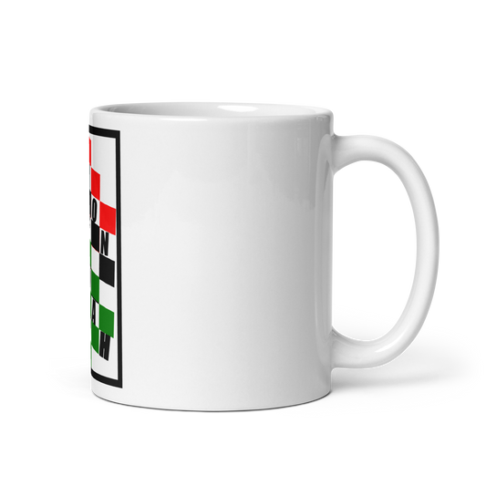 KROSS WORD PUZZLE DESIGN White glossy mug