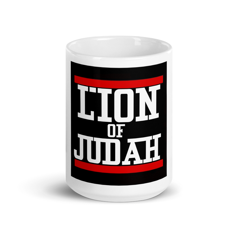 Lion Of Judah Design White glossy mug
