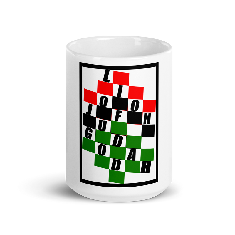 KROSS WORD PUZZLE DESIGN White glossy mug