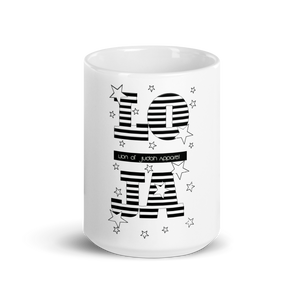 (L.OJ.A.) LION OF JUDAH APPAREL STAR DESIGN White glossy mug