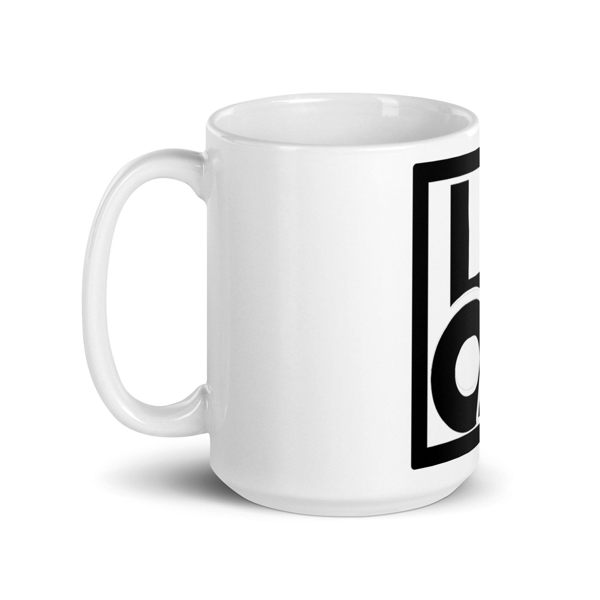 (L.O.J.A.) Lion Of Judah Apparel black new logo White glossy mug
