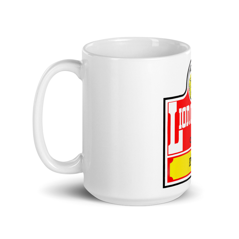 Lion-Of-Judah-apparel Spinoff of Wendy's Throwback Logo White glossy mug