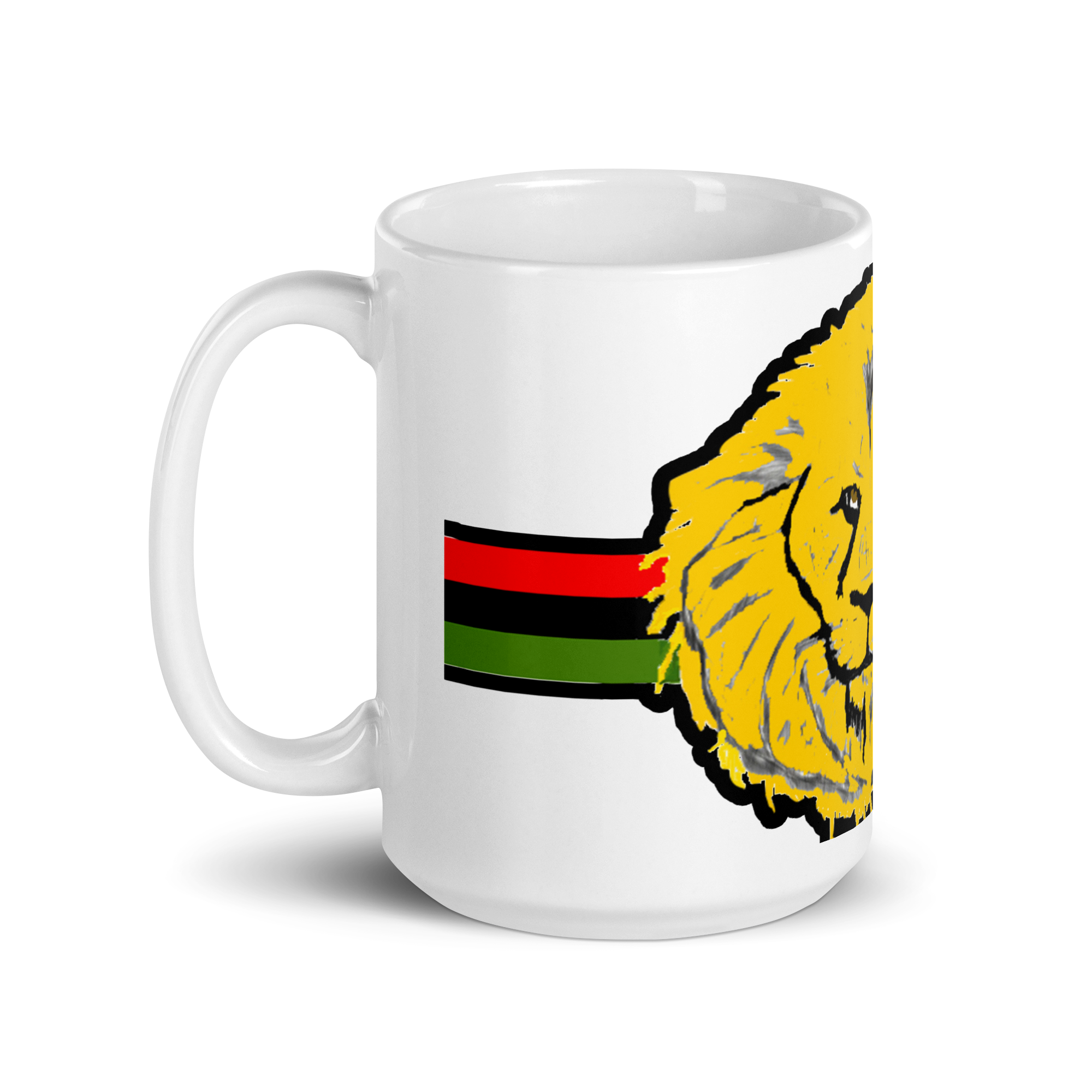 Lion Design White glossy mug