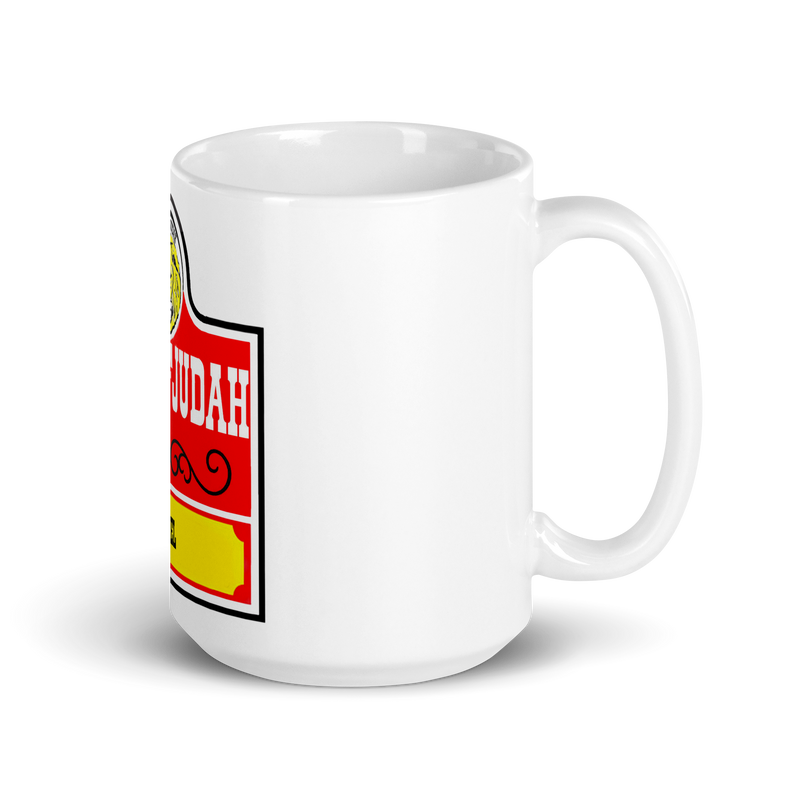Lion-Of-Judah-apparel Spinoff of Wendy's Throwback Logo White glossy mug