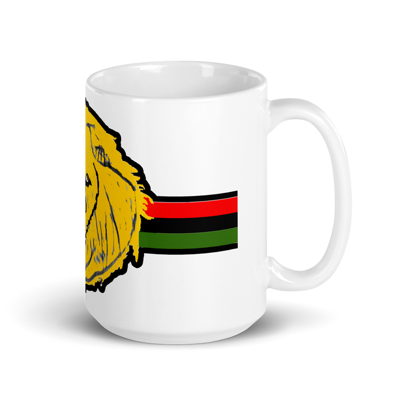 Lion Design White glossy mug