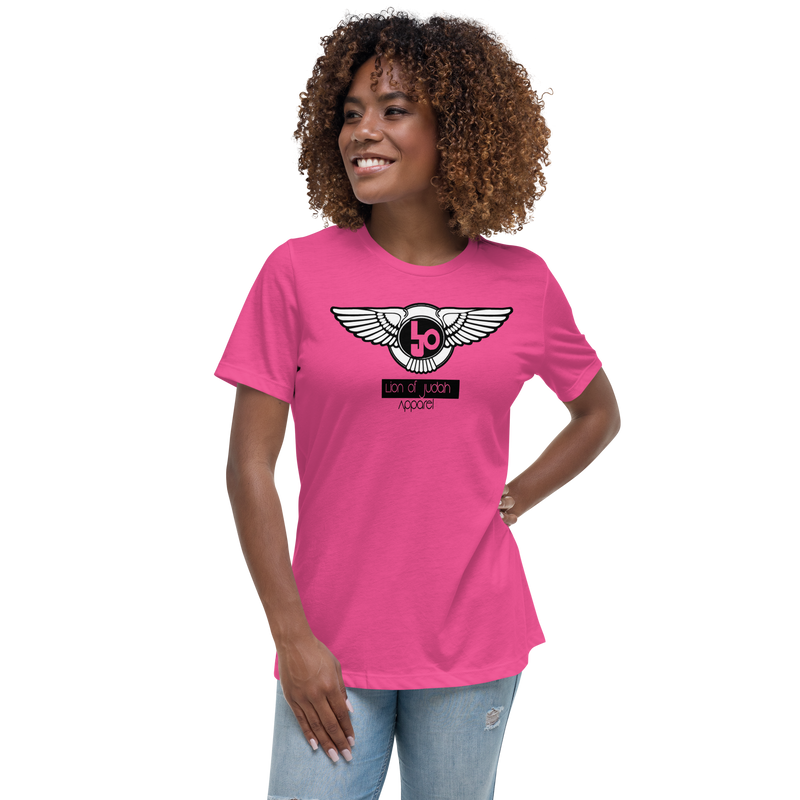 Lion Of Judah Black logo Women's Relaxed T-Shirt