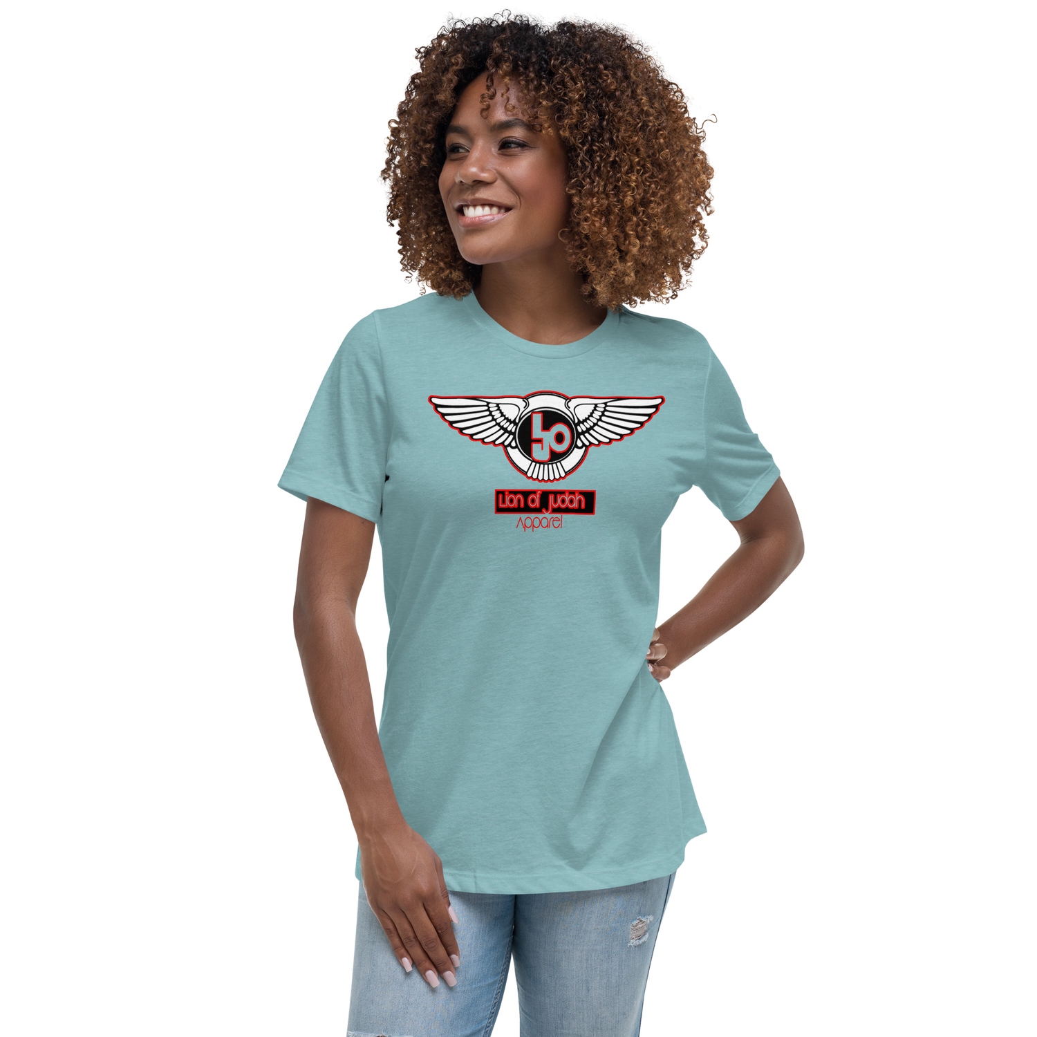 Lion Of Judah Blood Red logo Women's Relaxed T-Shirt