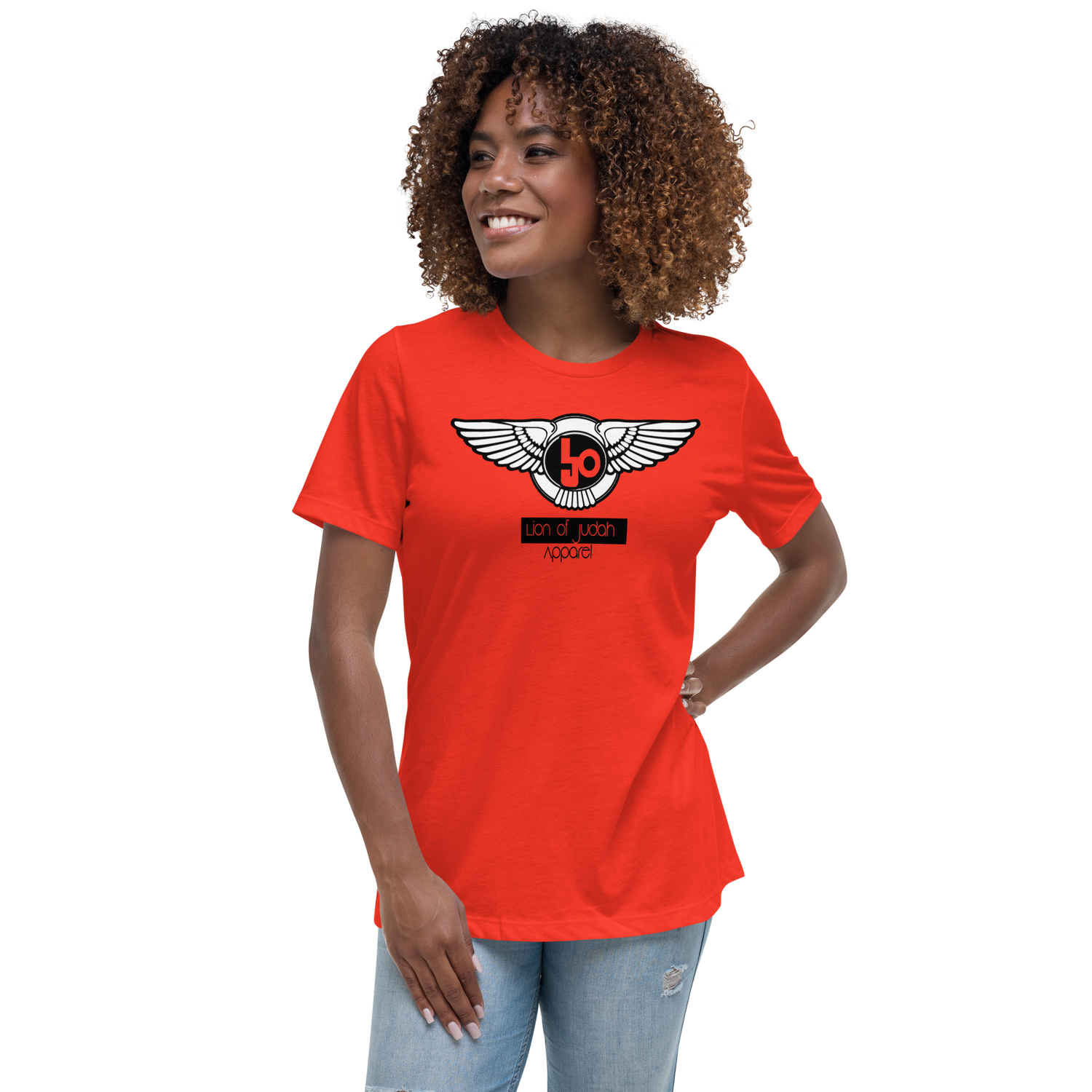 Lion Of Judah Black logo Women's Relaxed T-Shirt