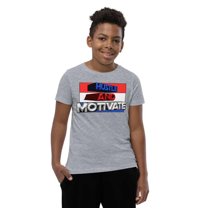 Hustle and Motivate Art Design Youth Short Sleeve T-Shirt