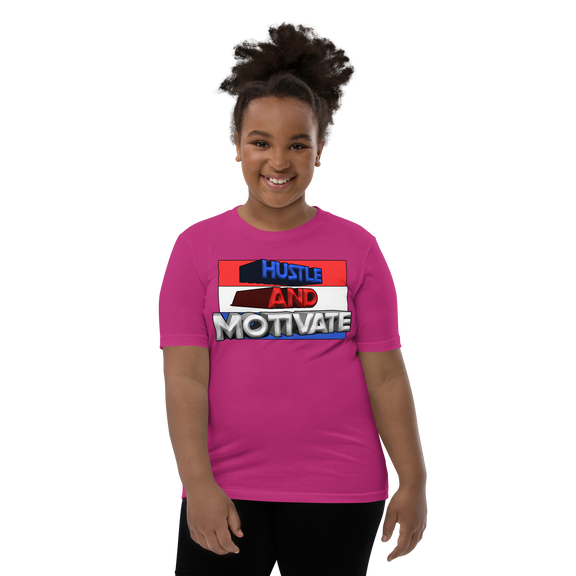 Hustle and Motivate Art Design Youth Short Sleeve T-Shirt