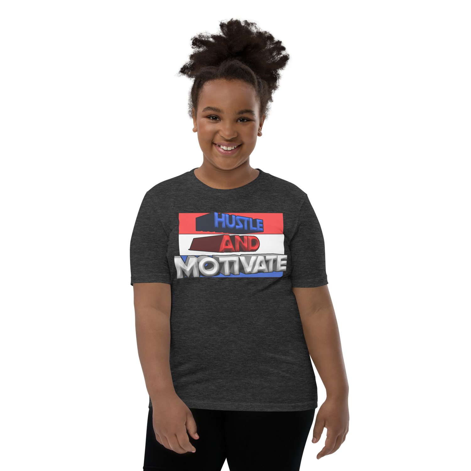 Hustle and Motivate Art Design Youth Short Sleeve T-Shirt
