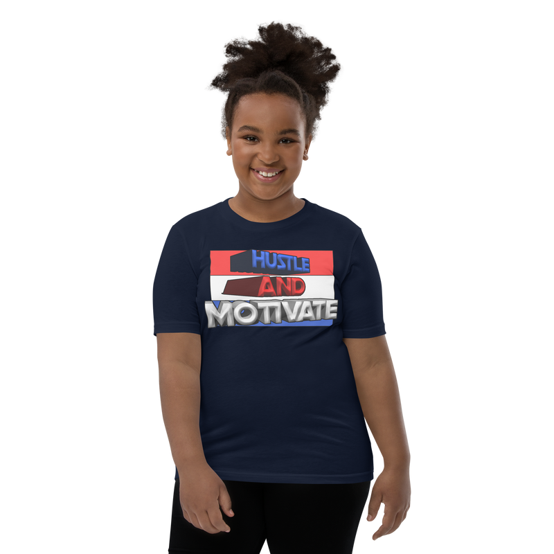 Hustle and Motivate Art Design Youth Short Sleeve T-Shirt