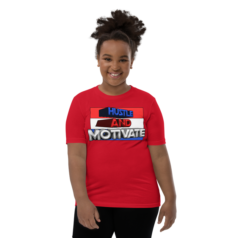 Hustle and Motivate Art Design Youth Short Sleeve T-Shirt
