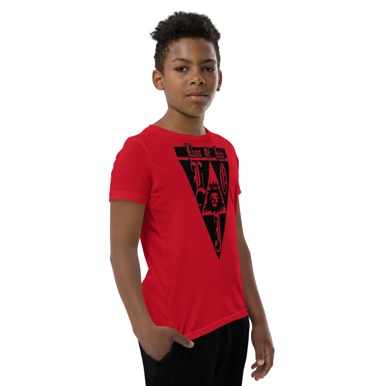 Lion Of Judah God Design Youth Short Sleeve T-Shirt