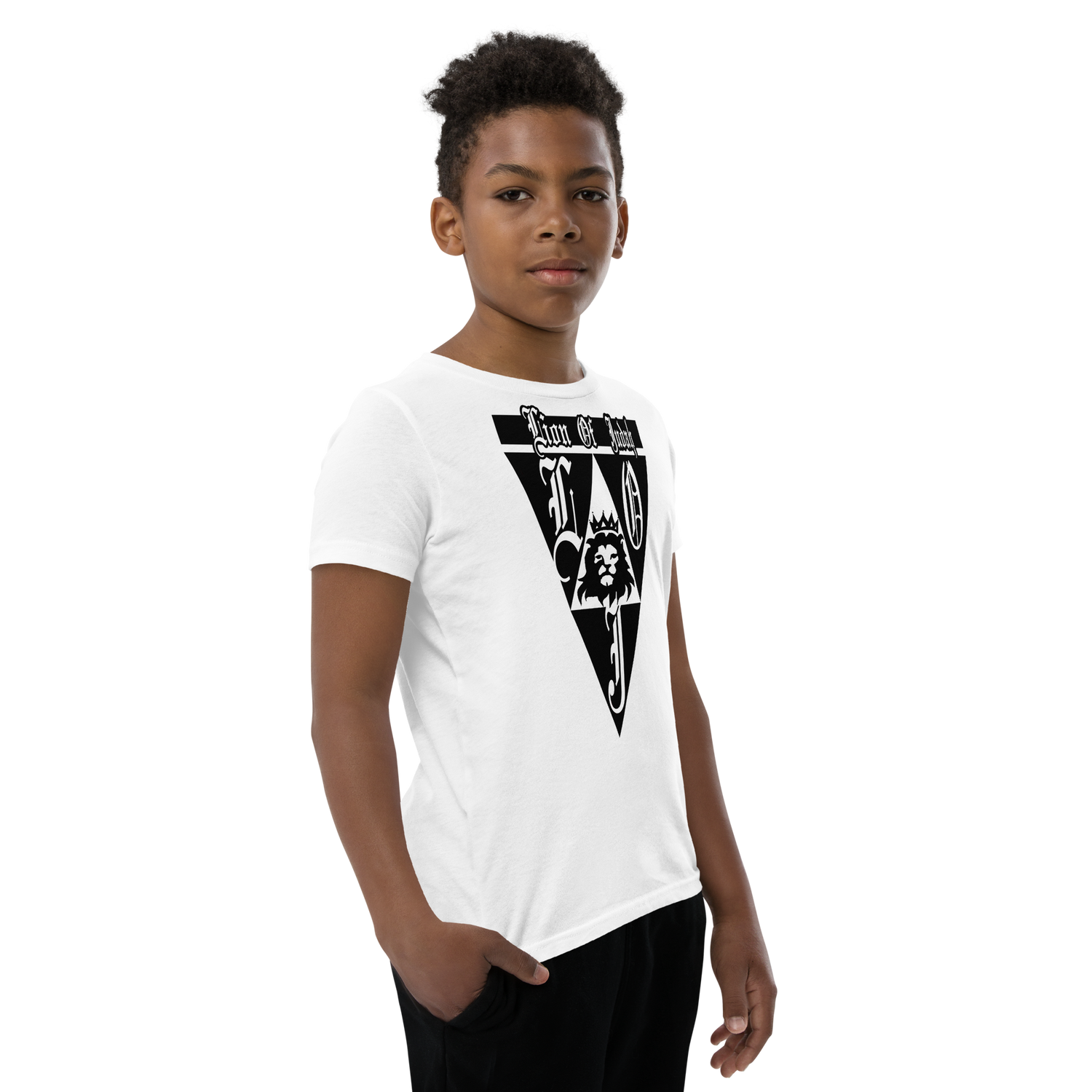 Lion Of Judah God Design Youth Short Sleeve T-Shirt