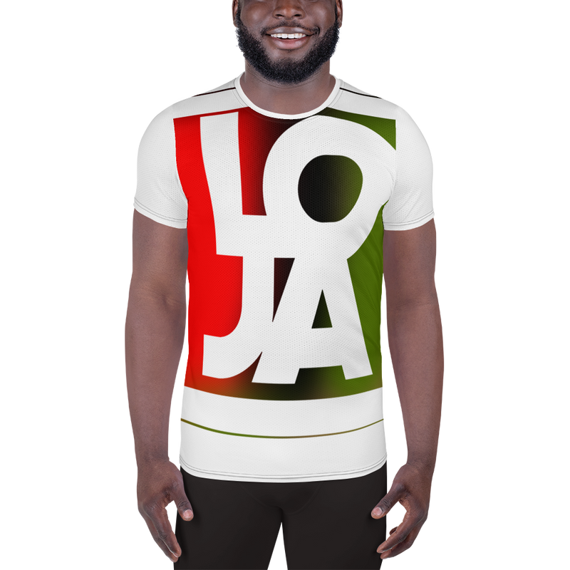 Lion Of Judah Apparel Logo REd BlacK GreeN All-Over Print Men's Athletic T-shirt
