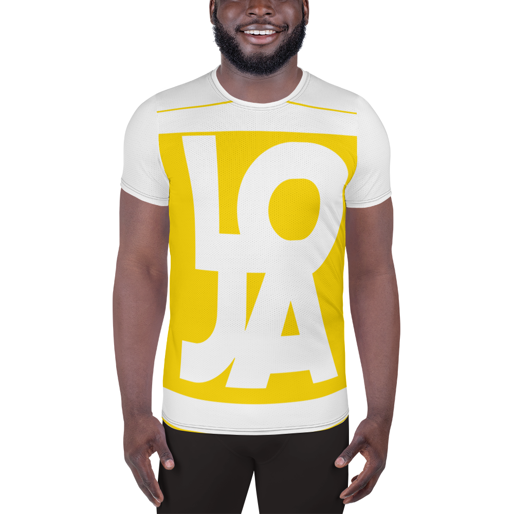 (Big Print) High Energy bright Sun Star Yellow Lion Of Judah Apparel Logo All Over Print Men's Athletic T-shirt