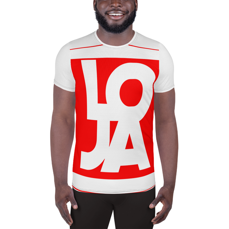 Lion Of Judah Apparel Logo Fire Engine Red All Over Print Men's Athletic T-shirt
