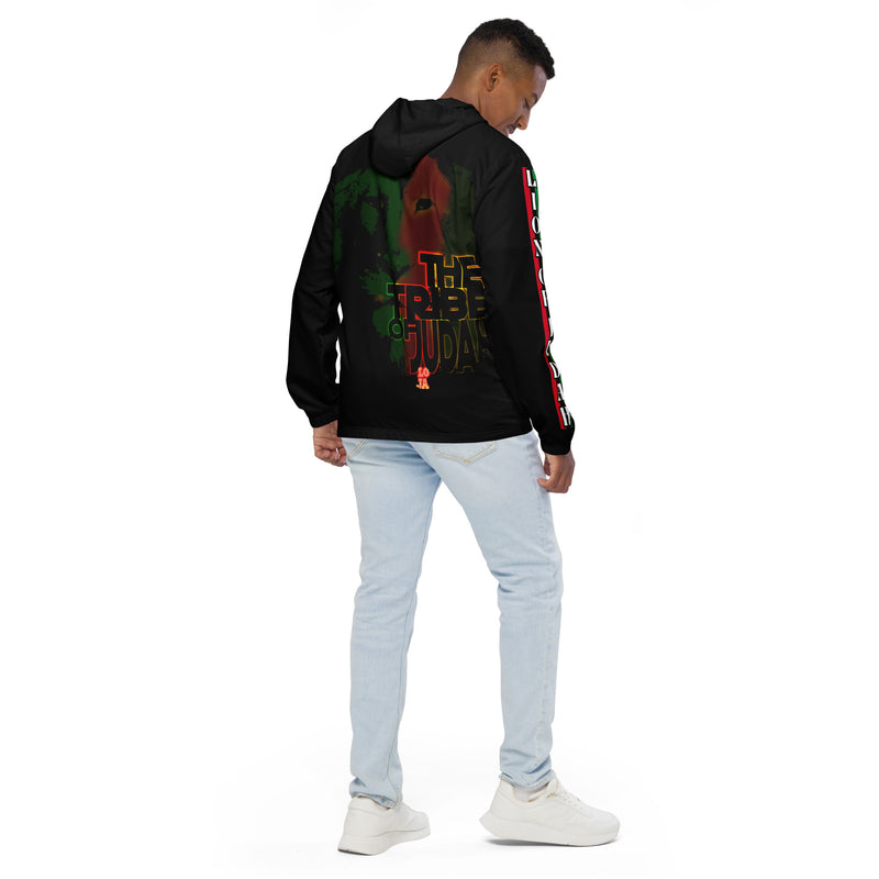 Tribe Of Judah  Lion Graphic Design Men's Black Windbreaker