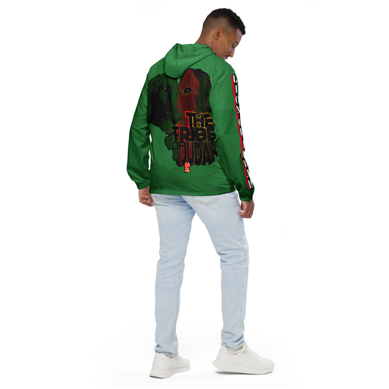 Tribe Of Judah  Lion Graphic Design Men's Green Windbreaker