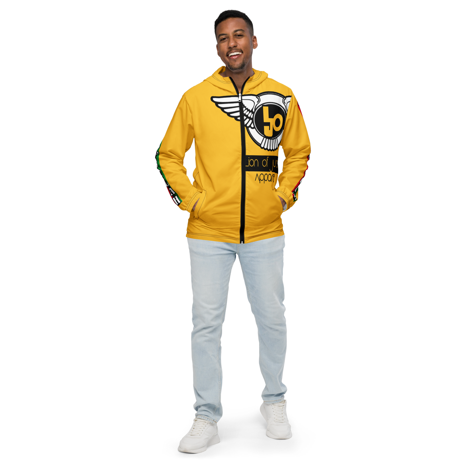 Lion Of Judah Logo Design Men’s Yellow windbreaker