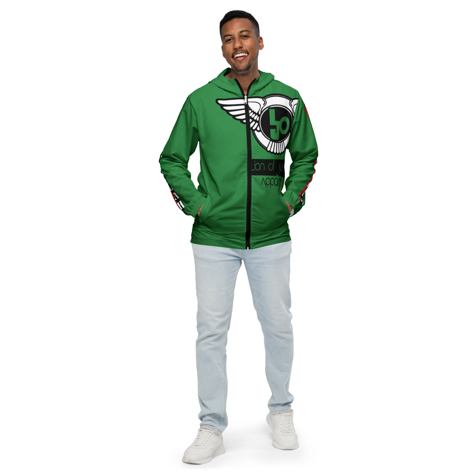 Lion Of Judah Logo Design Men’s Green windbreaker
