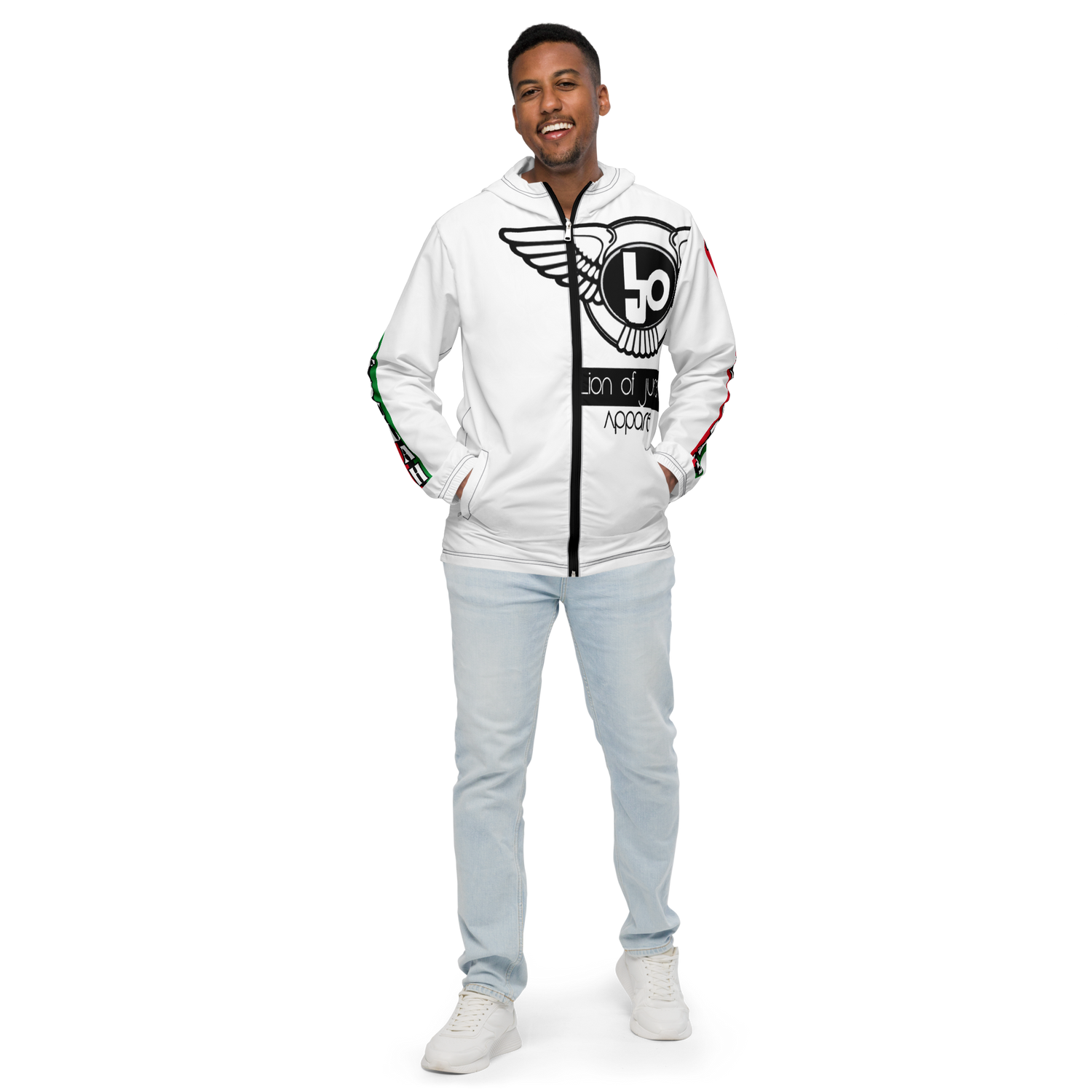 Lion Of Judah Logo Design Men’s White windbreaker