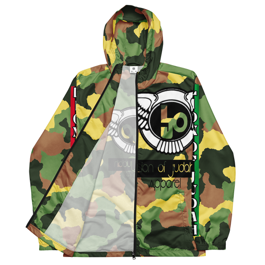 Lion Of Judah Black Logo Camo Graphic Design Men’s windbreaker