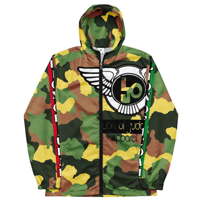 Lion Of Judah Black Logo Camo Graphic Design Men’s windbreaker