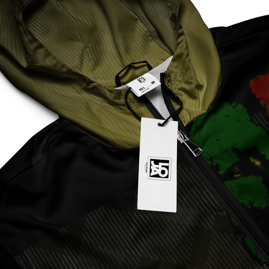 Tribe Of Judah Lion Black to Yellow Fade Graphic Design Men’s windbreaker