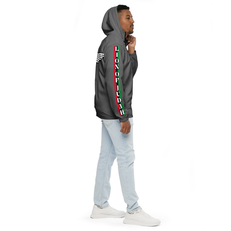 Lion Of Judah Logo Design Men’s Grey windbreaker