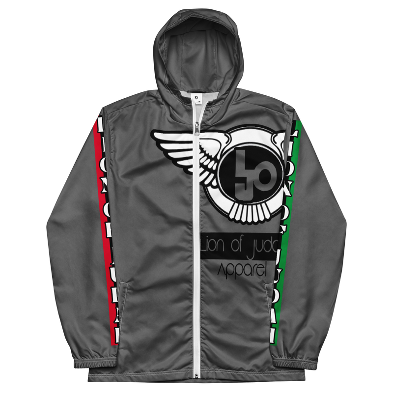 Lion Of Judah Logo Design Men’s Grey windbreaker