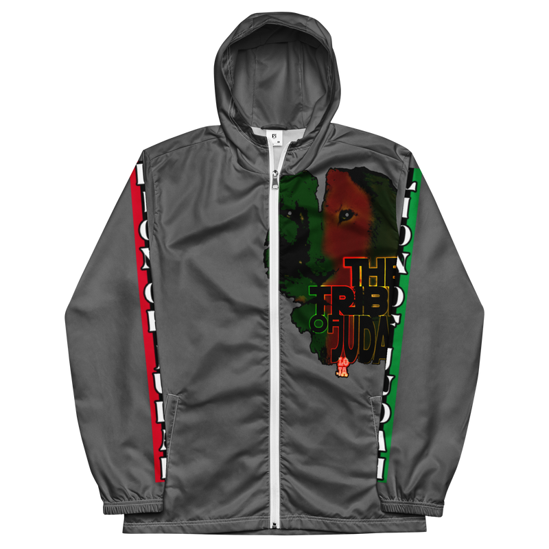 Tribe Of Judah  Lion Graphic Design Men's Grey Windbreaker