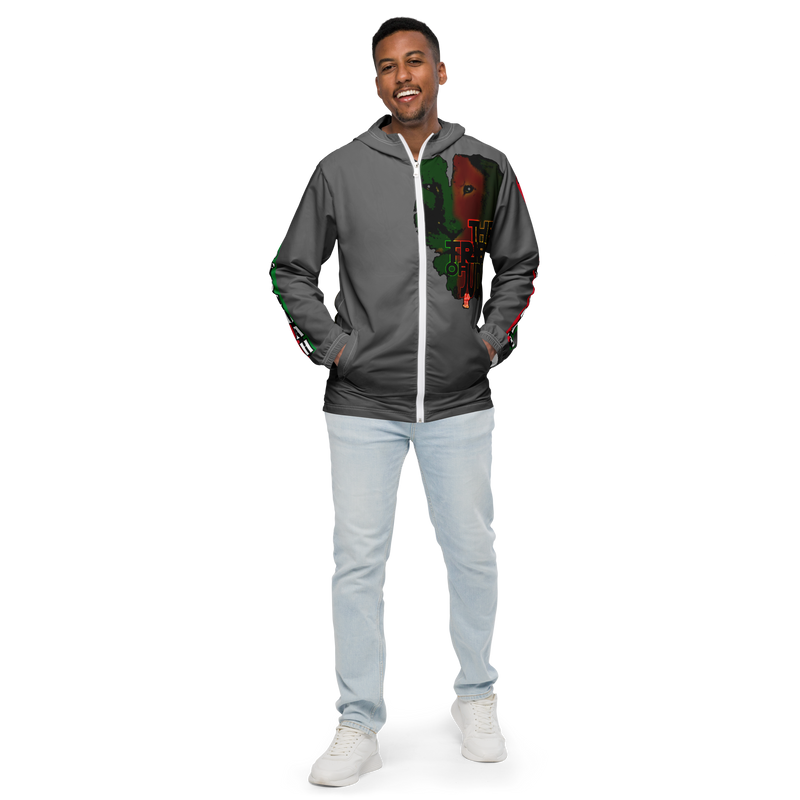 Tribe Of Judah  Lion Graphic Design Men's Grey Windbreaker