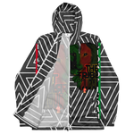 Tribe Of Judah Lion Black & White Abstract shape stripe Graphic Design Men’s windbreaker