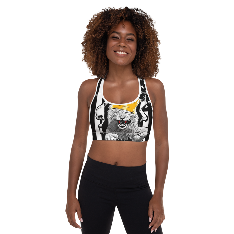 Lion Of Judah King Design Padded Sports Bra