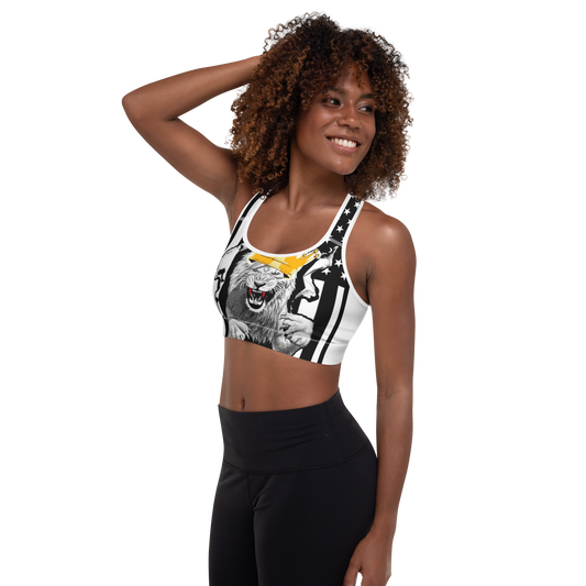 Lion Of Judah King Design Padded Sports Bra
