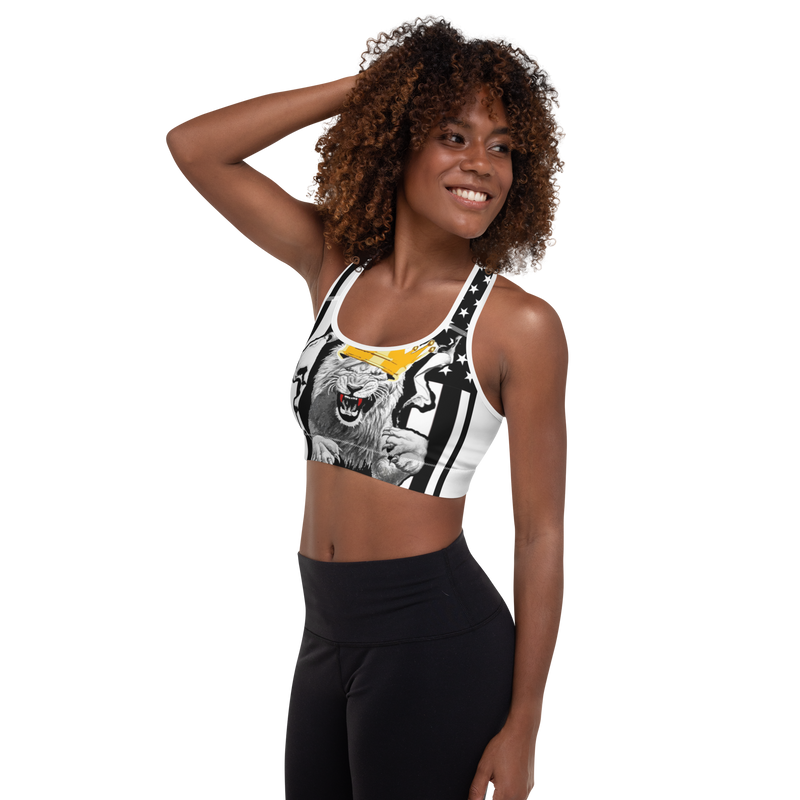 Lion Of Judah King Design Padded Sports Bra