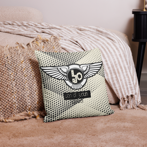 (L.O.J) Lion Of Judah Black Logo Graphic Design V.5 Design Premium Pillow