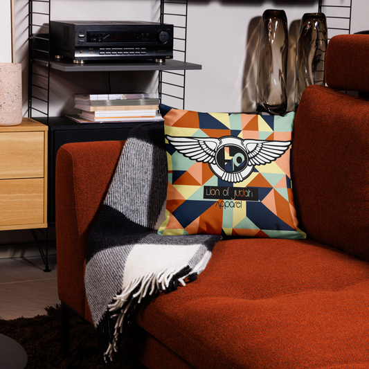 Lion Of Judah Black Logo Design V.1 Design Premium Pillow