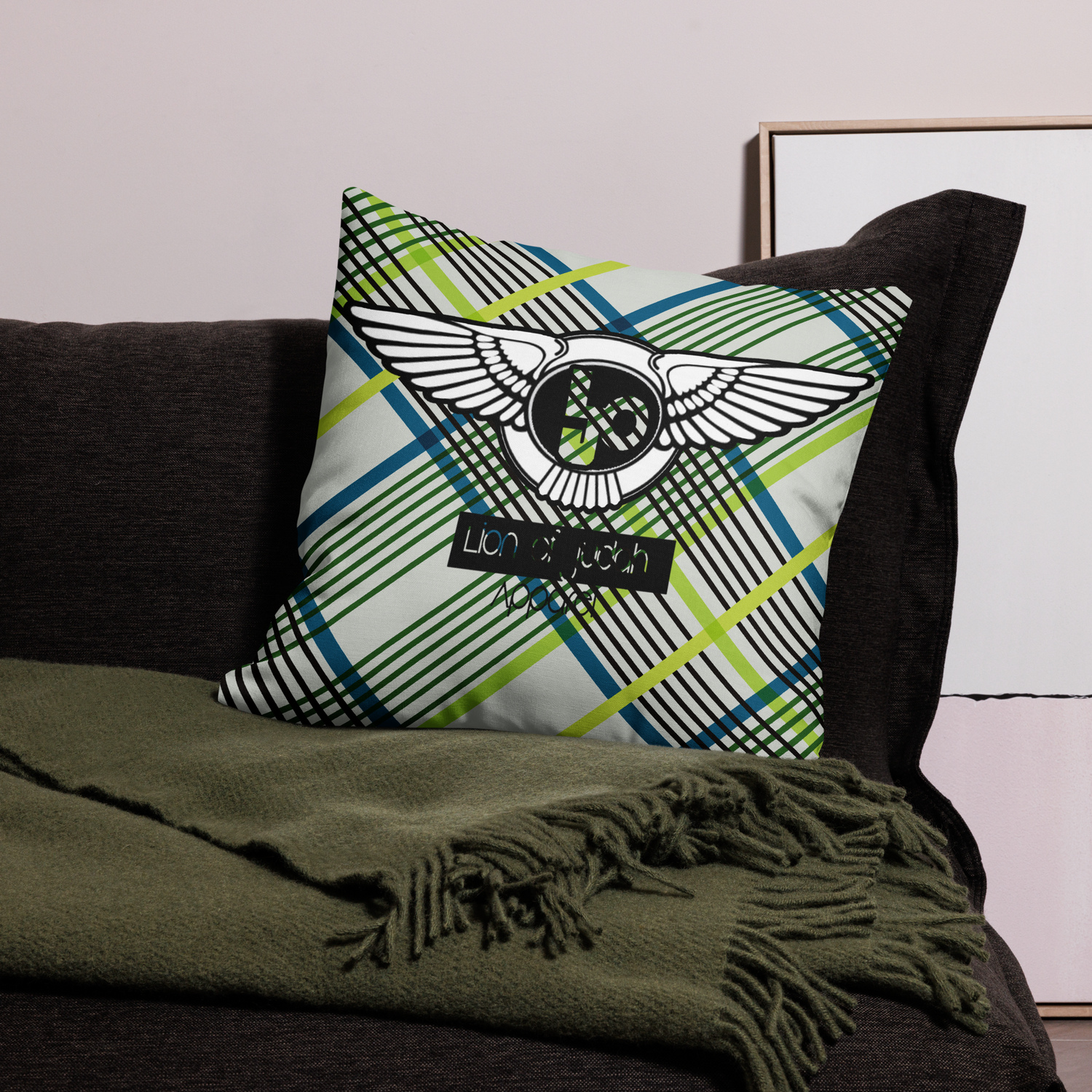 Lion Of Judah Black Logo Graphic Design V.3 Design Premium Pillow