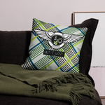 (L.O.J) Lion Of Judah Black Logo Graphic Design V.3 Design Premium Pillow
