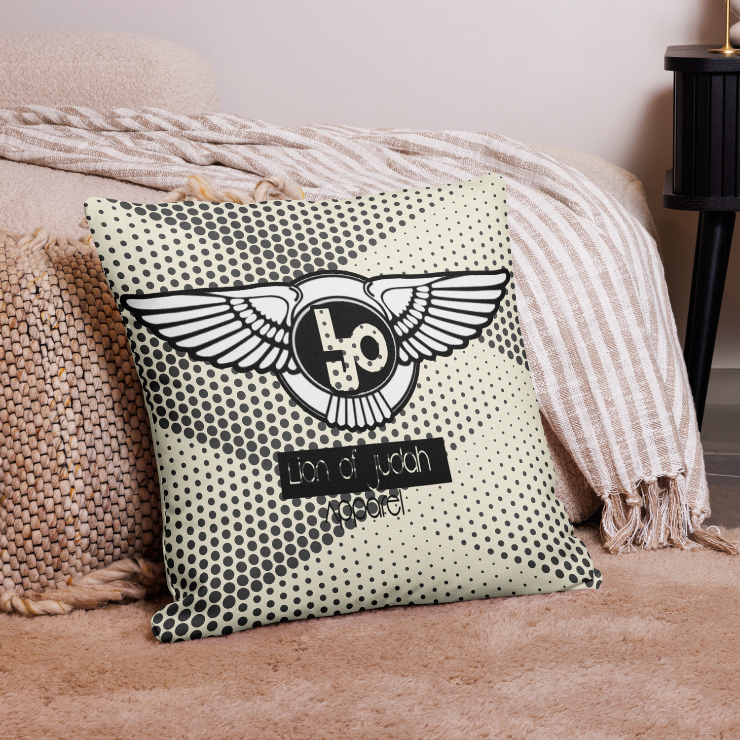 Lion Of Judah Black Logo Graphic Design V.5 Design Premium Pillow