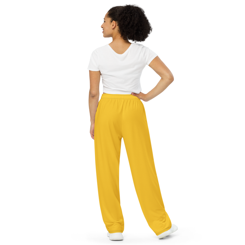 Lion Of Judah Black Logo Yellow Graphic Design Unisex Wide-Leg Pants