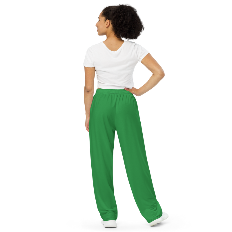 Lion Of Judah Black Logo Green Graphic Design Unisex Wide-Leg Pants