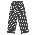 Tribe Of Judah Lion Black & White Abstract shape stripe Graphic Design Unisex Wide-Leg Pants
