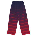 Tribe Of Judah Lion Blue Fade into Red Stripe Graphic Design Unisex Wide-Leg Pants